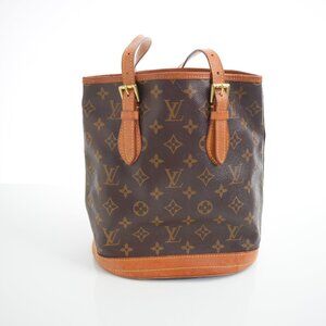 Auth Louis Vuitton M42238 Monogram Petit Bucket PM